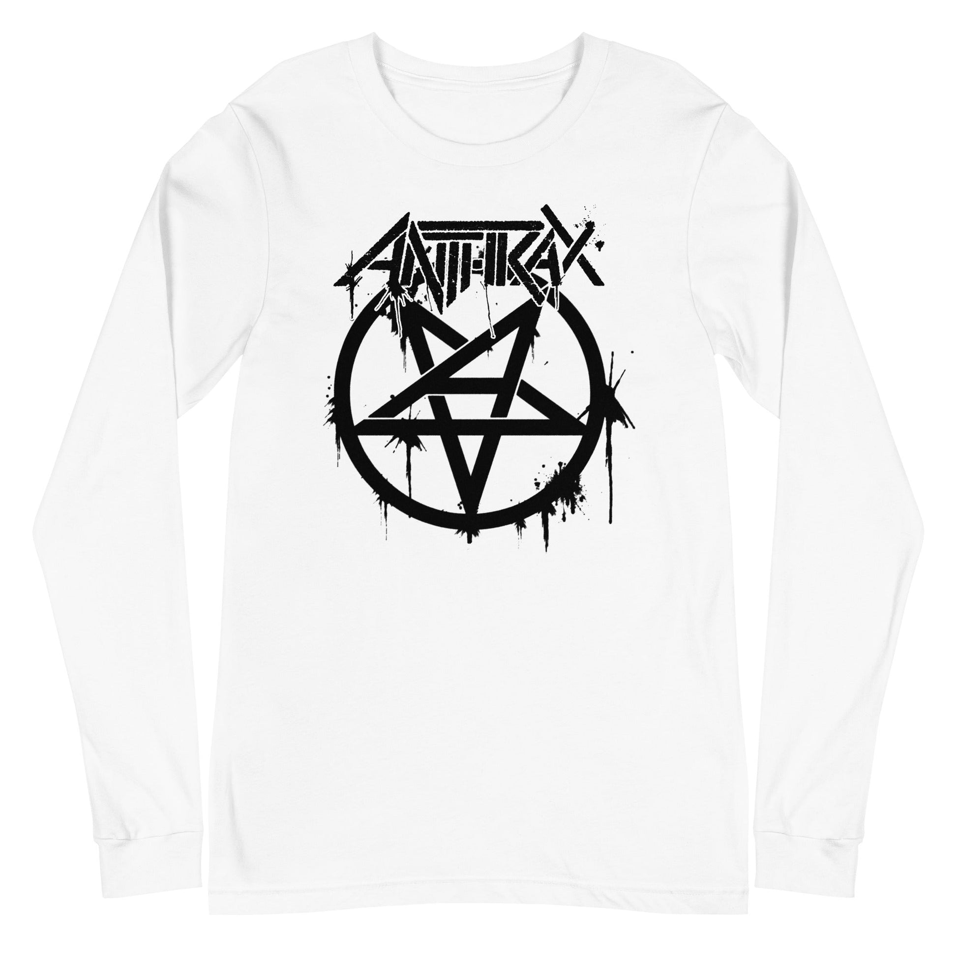 Anthrax - Pentagram Logo Long Sleeve T-Shirt #1009 White