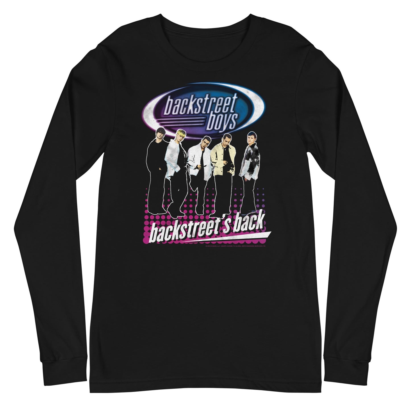 Backstreet Boys - Back Dot Logo Long Sleeve T-Shirt Black
