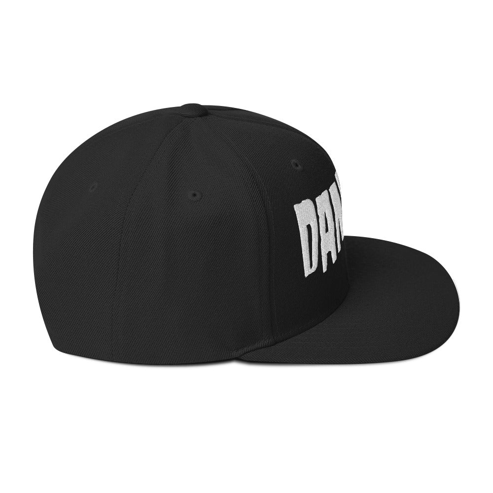 Danzig Classic Logo White Embroidered Snap Back Hat