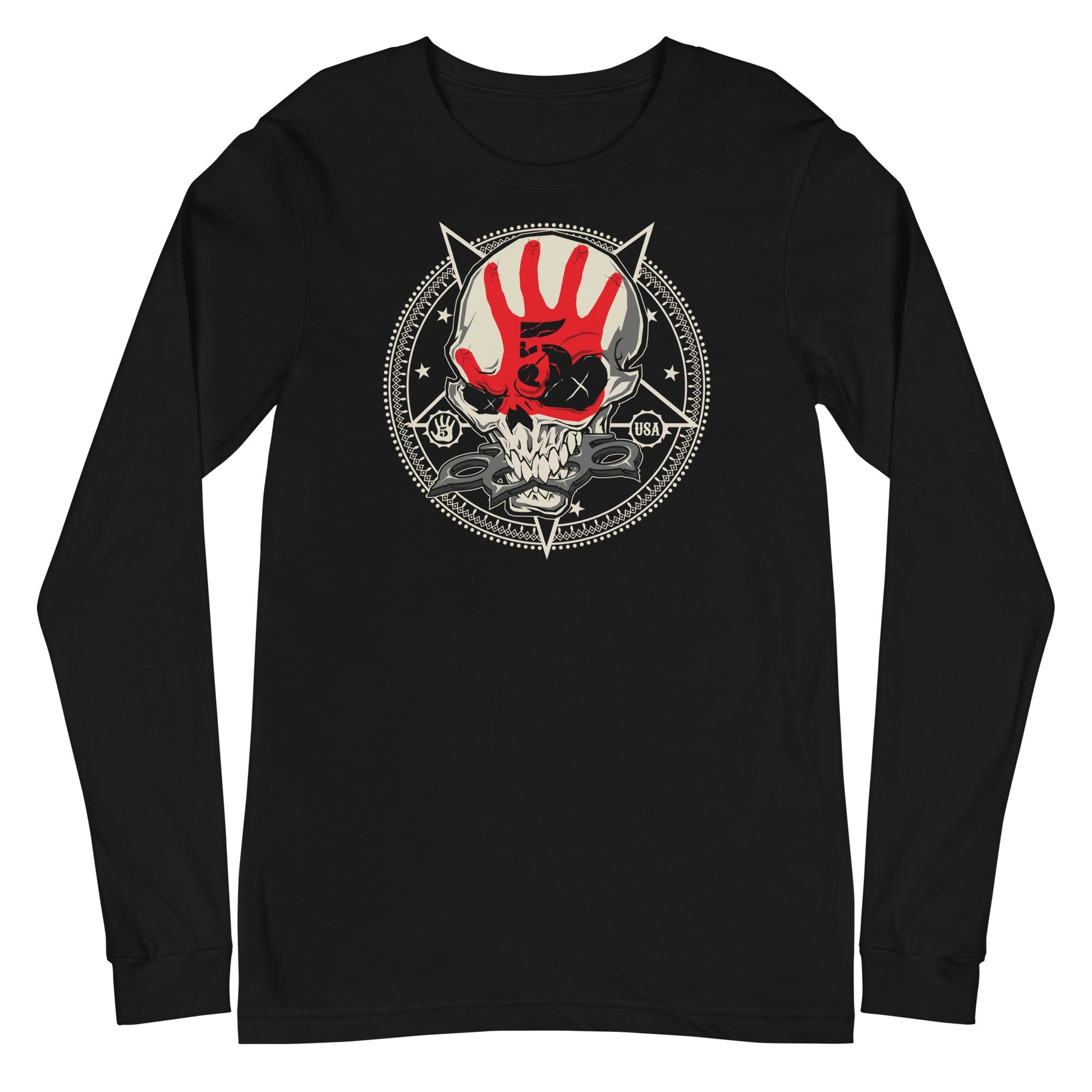 Five Finger Death Punch - Circle Logo Long Sleeve T-Shirt Black