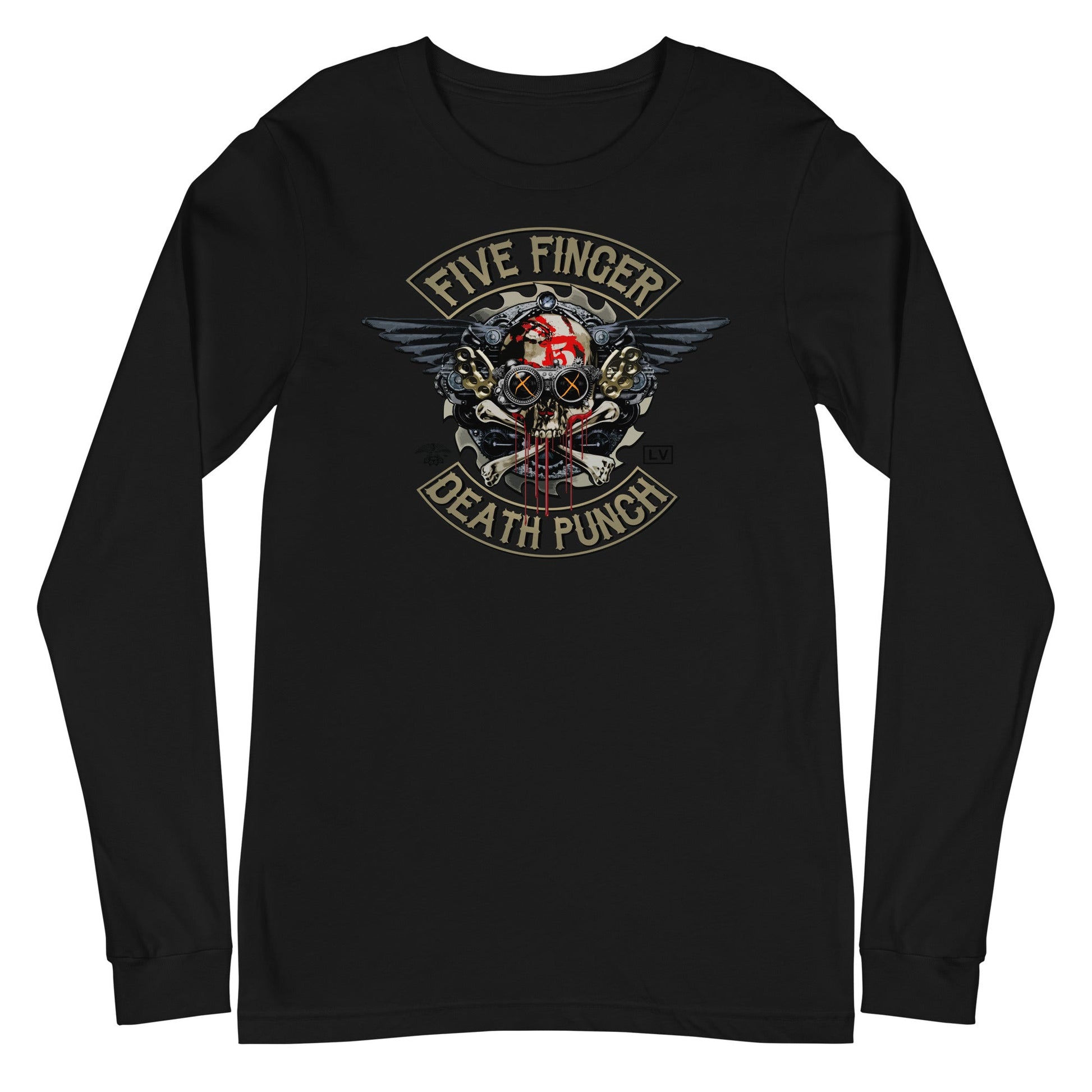 Five Finger Death Punch - Crossbones Long Sleeve T-Shirt Black