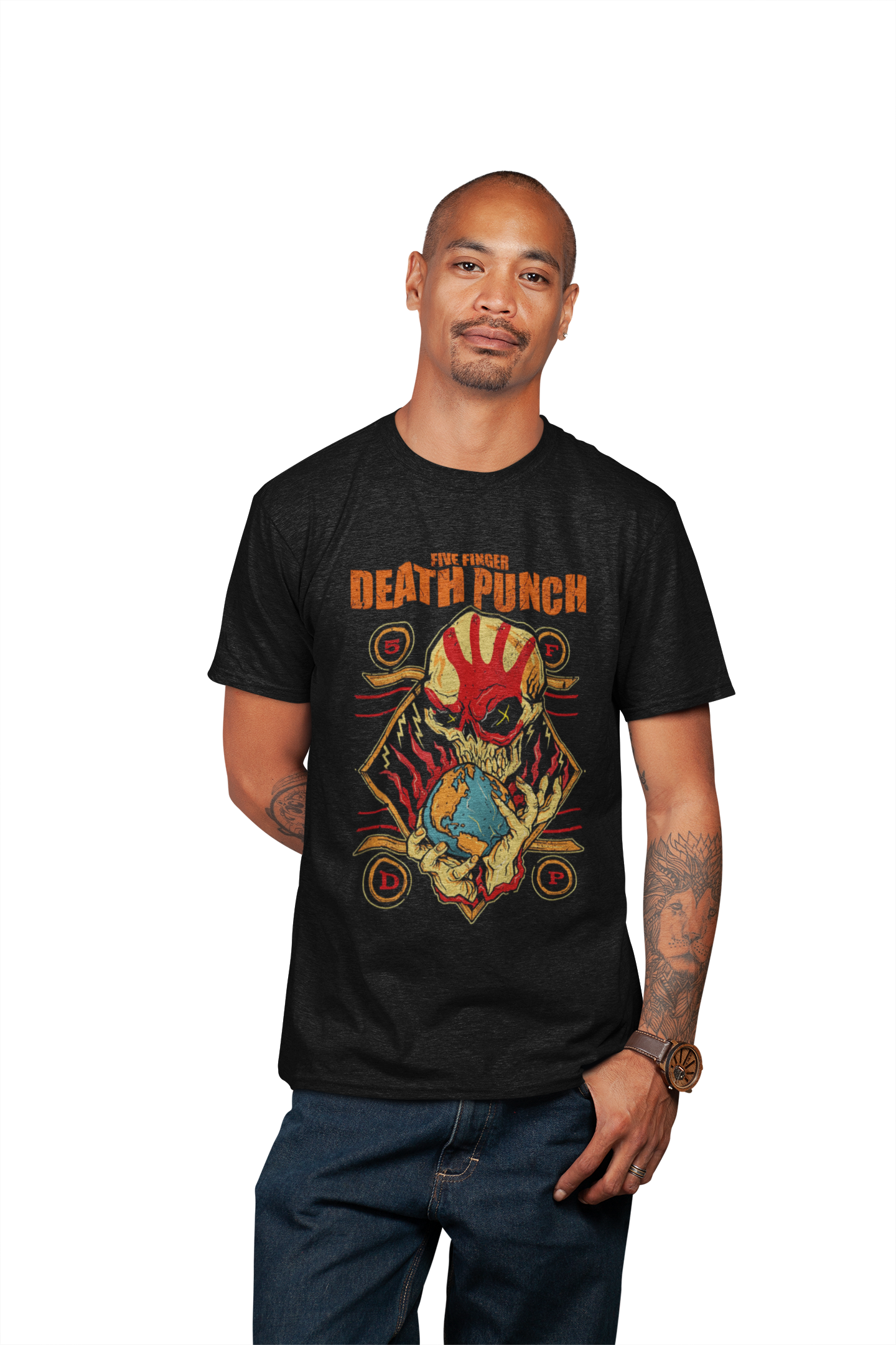 MerchMoment Five Finger Death Punch - Hand Skull Logo T-Shirt Black
