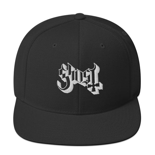 Ghost Classic Logo White Embroidered Snap Back Hat