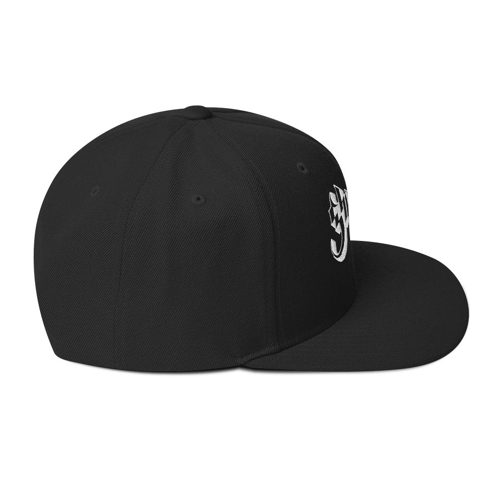 Ghost Classic Logo White Embroidered Snap Back Hat