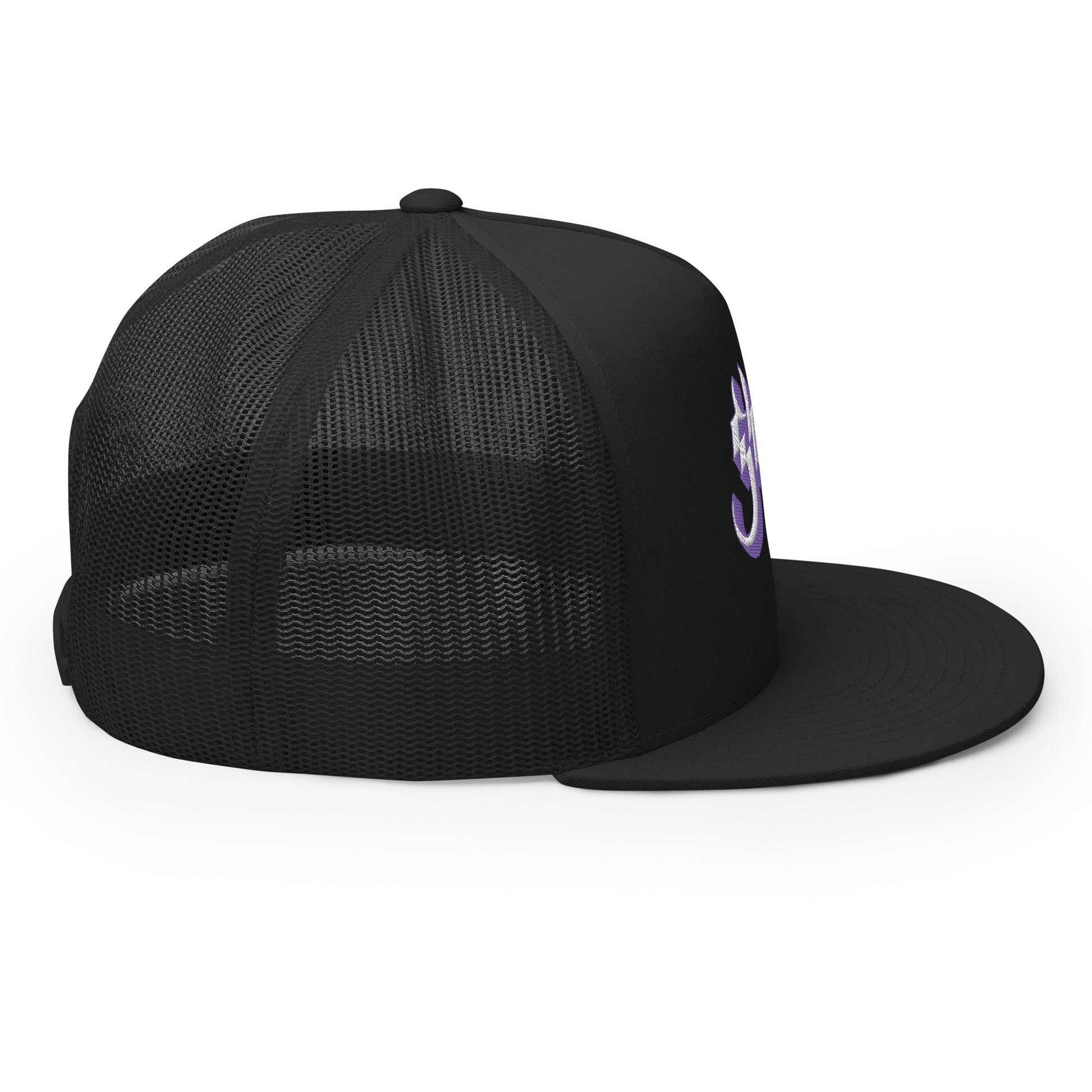 Ghost Purple Logo Embroidered Trucker Hat