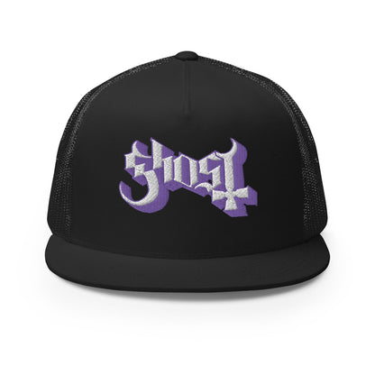 Ghost Purple Logo Embroidered Trucker Hat