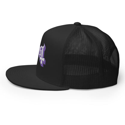 Ghost Purple Logo Embroidered Trucker Hat