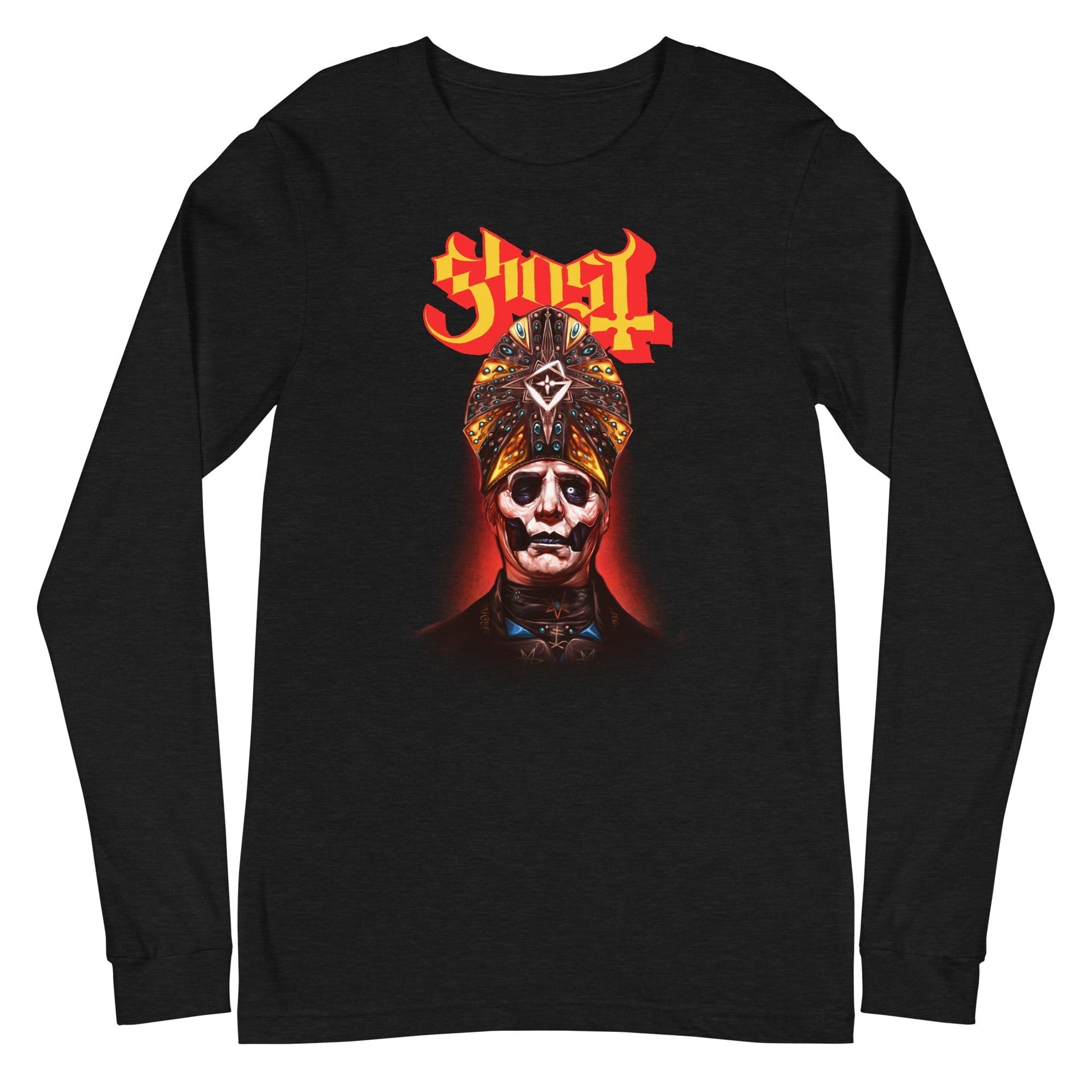 Ghost - Red Glow Long Sleeve T-Shirt Black