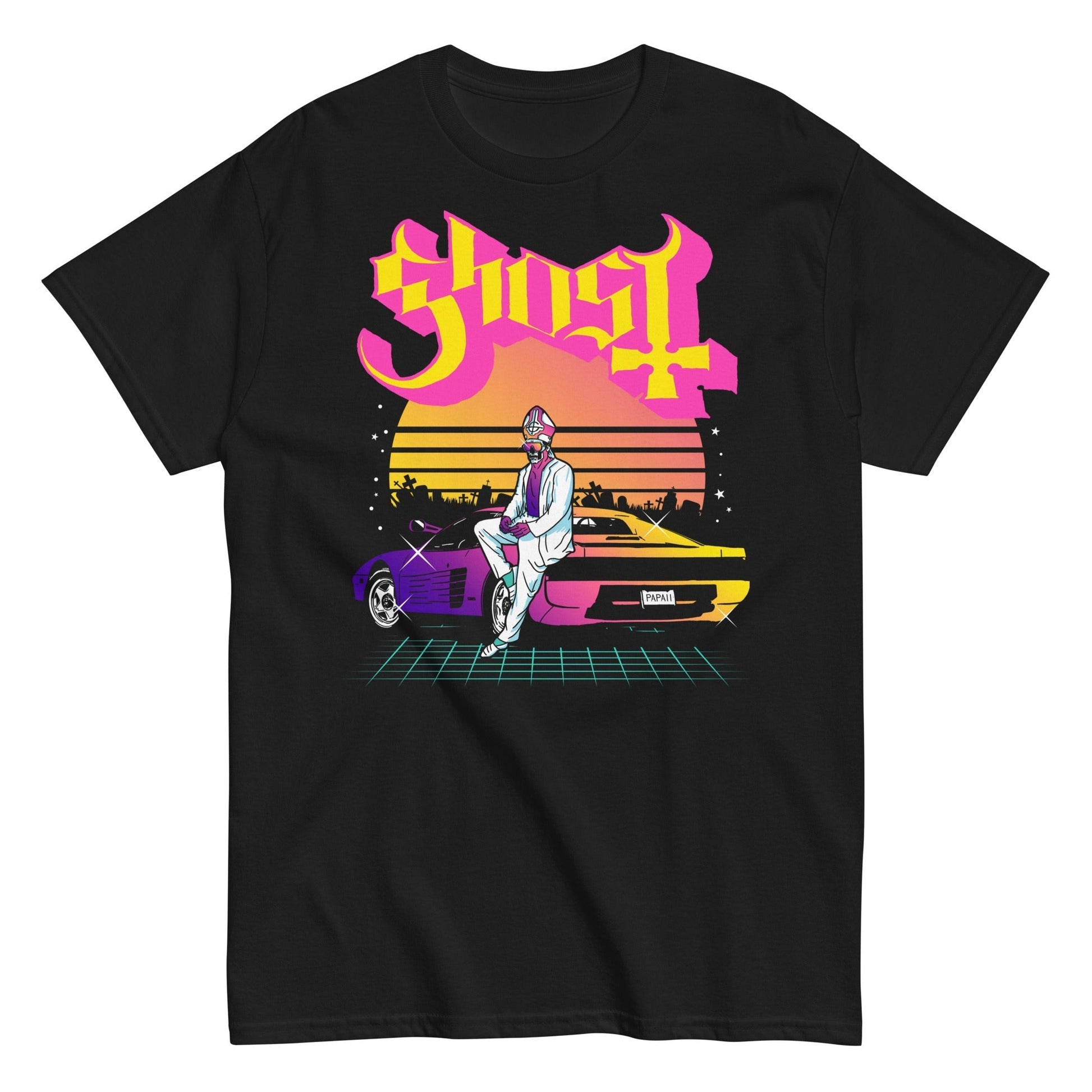 Ghost - Sunset Car T-Shirt Black