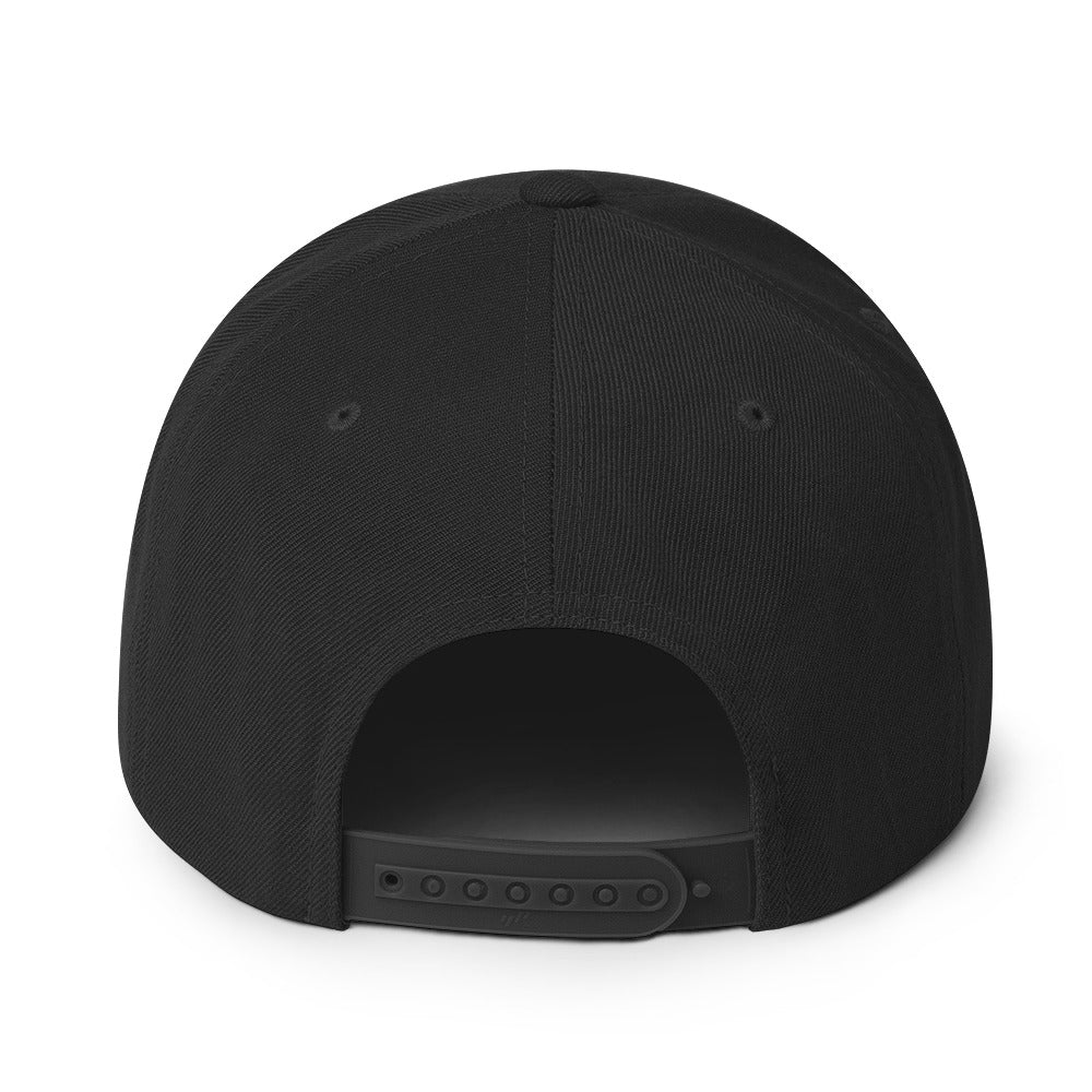 Ghost Yellow Logo Black Embroidered Snap Back Hat