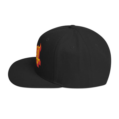 Ghost Yellow Logo Black Embroidered Snap Back Hat