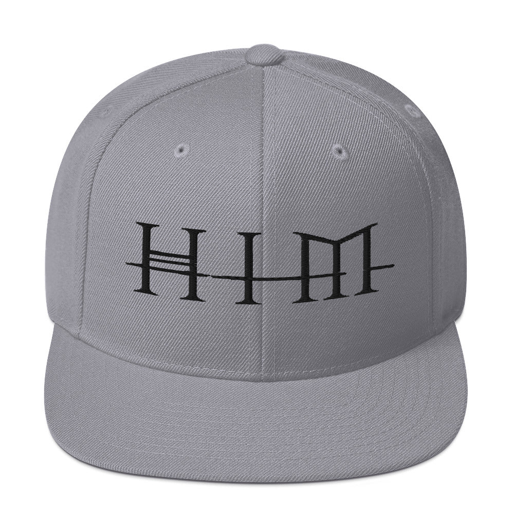 HIM Classic Logo Grey Embroidered Snap Back Hat