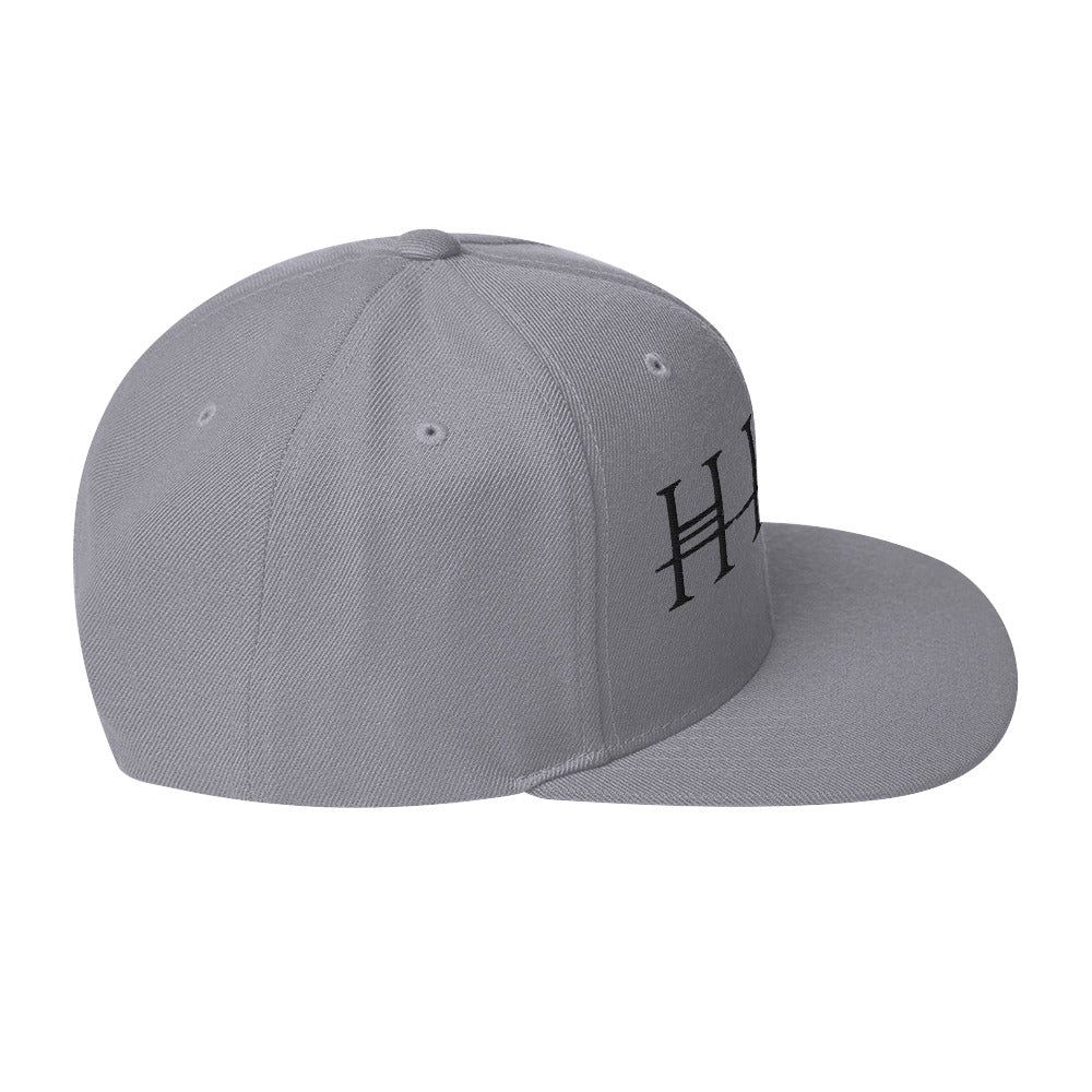 HIM Classic Logo Grey Embroidered Snap Back Hat