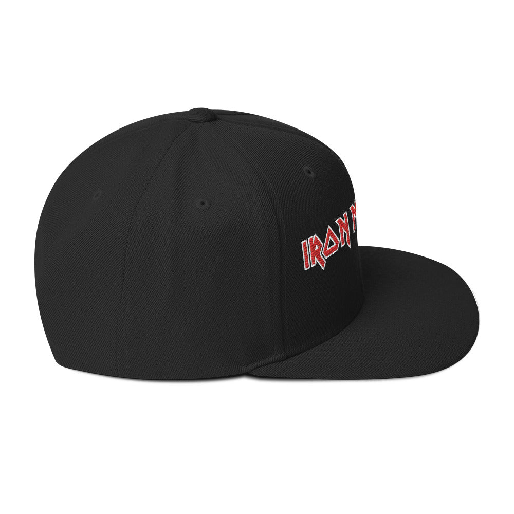 Iron Maiden Classic Logo Black Embroidered Snap Back Hat