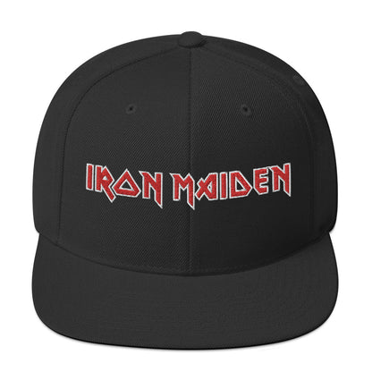 Iron Maiden Classic Logo Black Embroidered Snap Back Hat