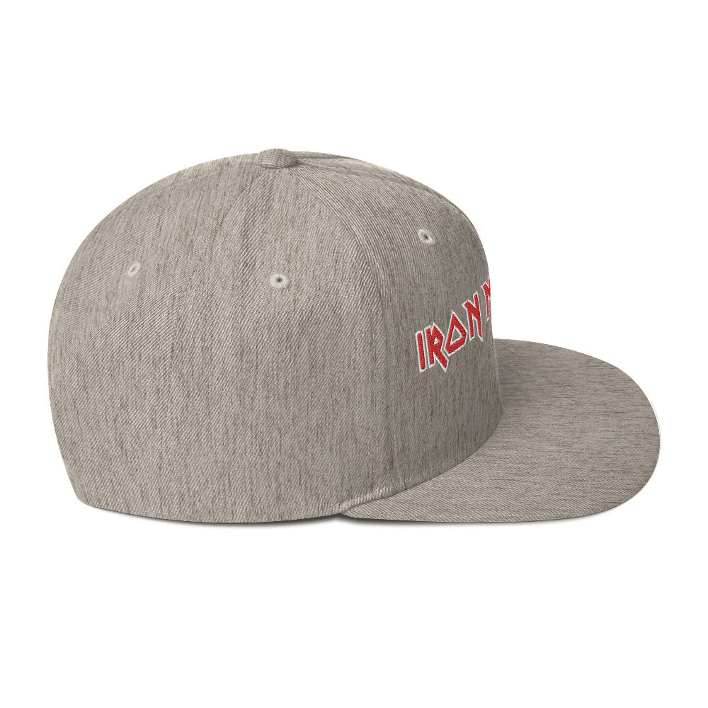 Iron Maiden Classic Logo Grey Embroidered Snap Back Hat
