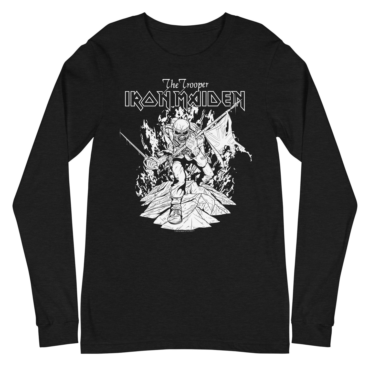 Iron Maiden - Trooper Black and White Long Sleeve T-Shirt Black