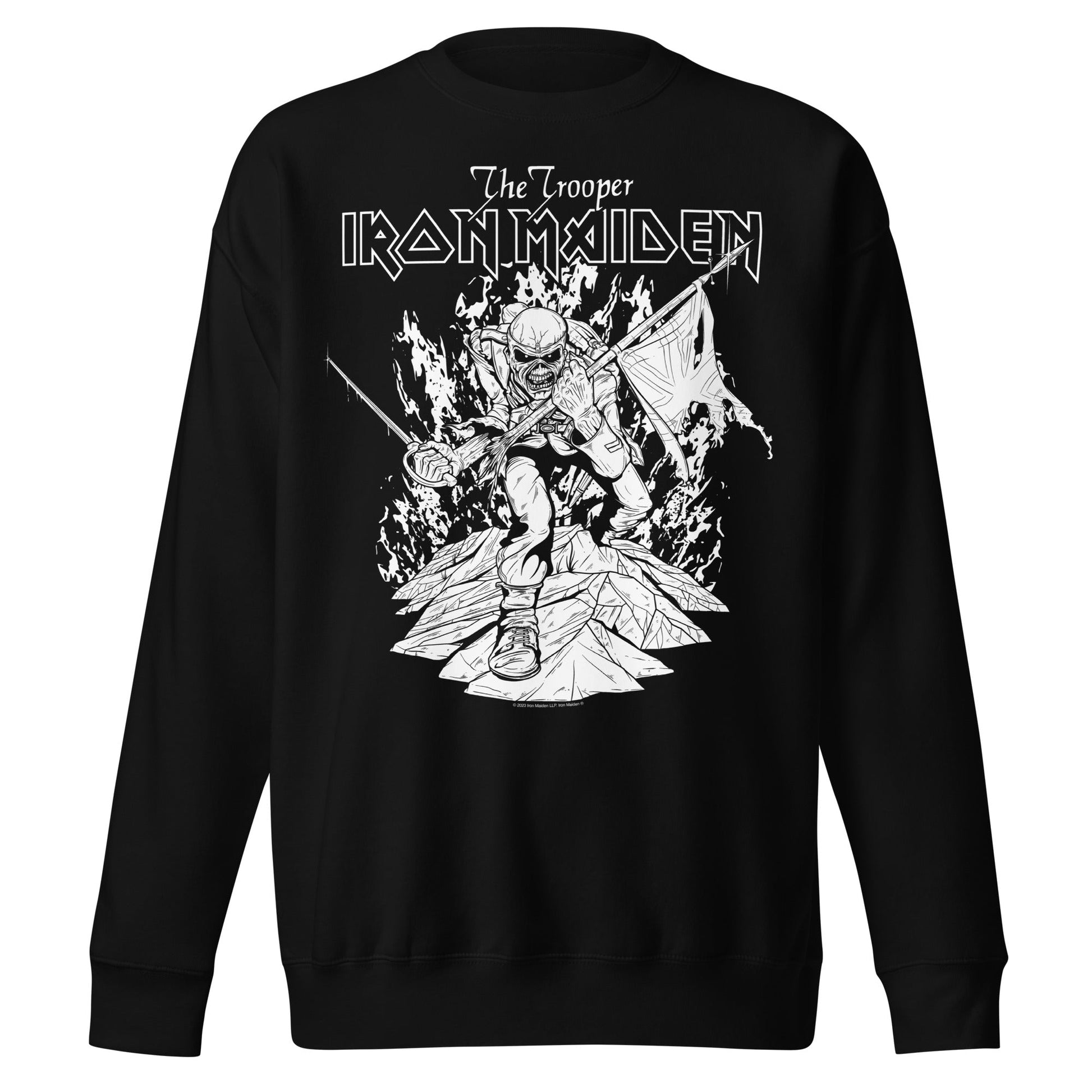 Iron Maiden - Trooper Black and White Sweatshirt Black