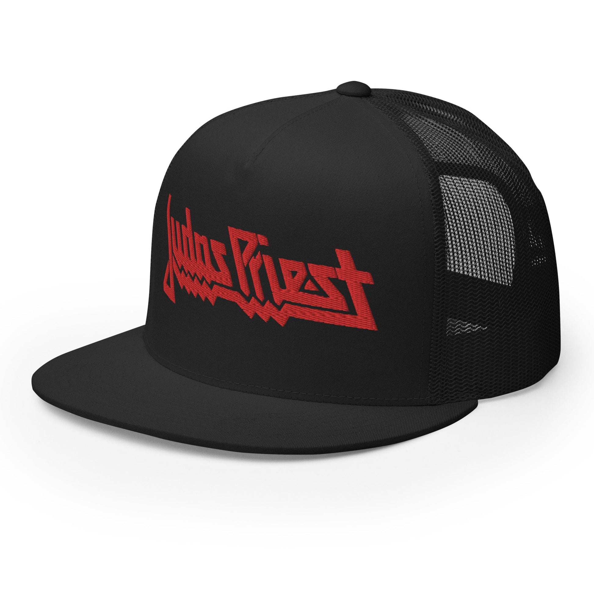 Judas Priest Electric Red Logo Embroidered Trucker Hat