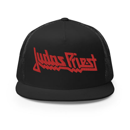 Judas Priest Electric Red Logo Embroidered Trucker Hat