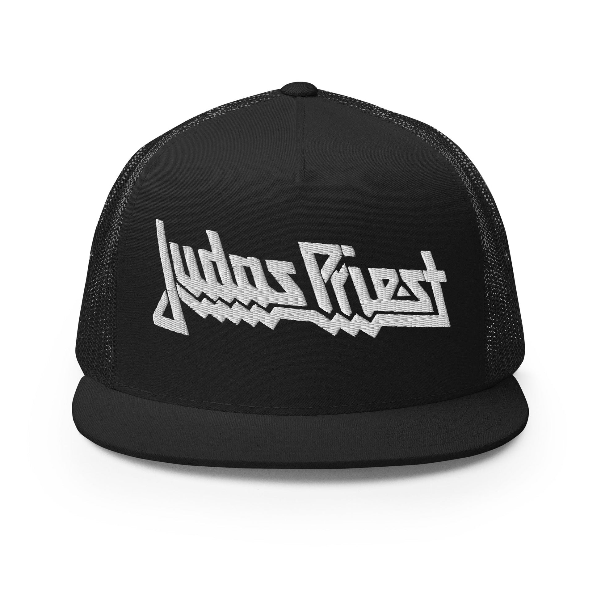 Judas Priest Electric White Logo Embroidered Trucker Hat