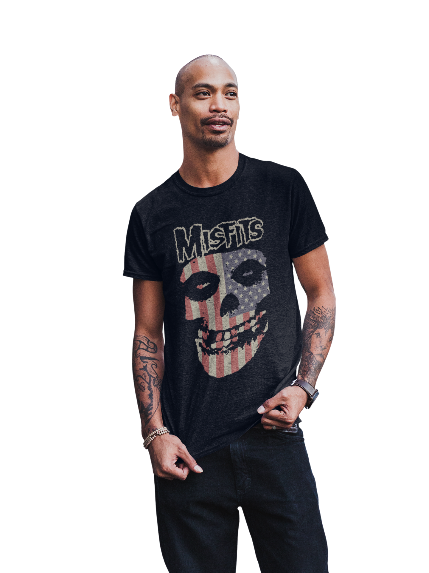 Misfits - USA Skull T-Shirt Black