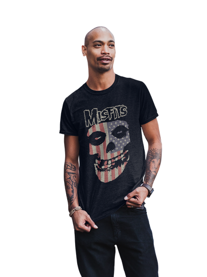 Misfits - USA Skull T-Shirt Black
