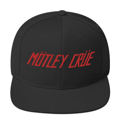 Motley Crue Classic Logo Red Embroidered Snap Back Hat