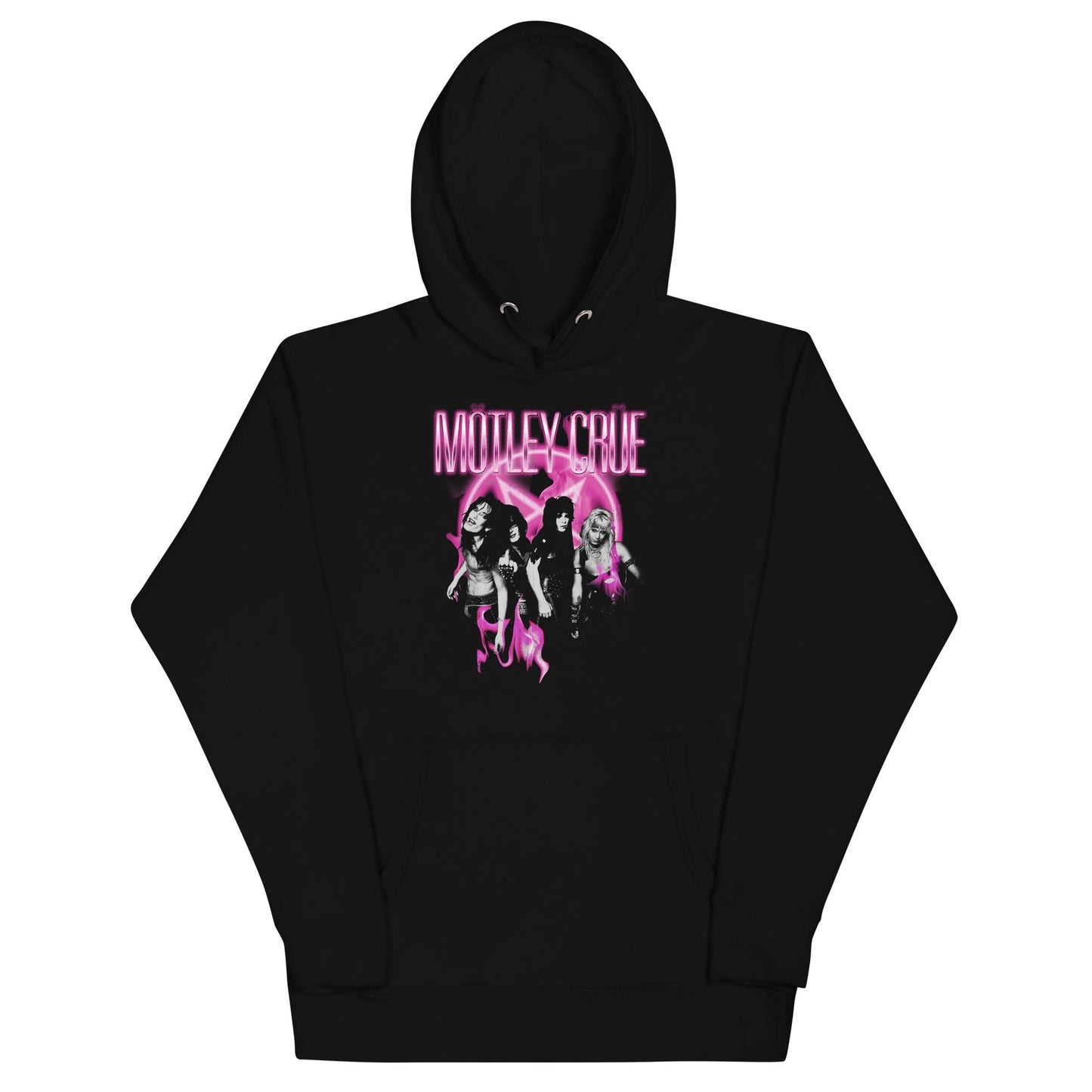 Motley Crue - Neon Pink Hoodie Black