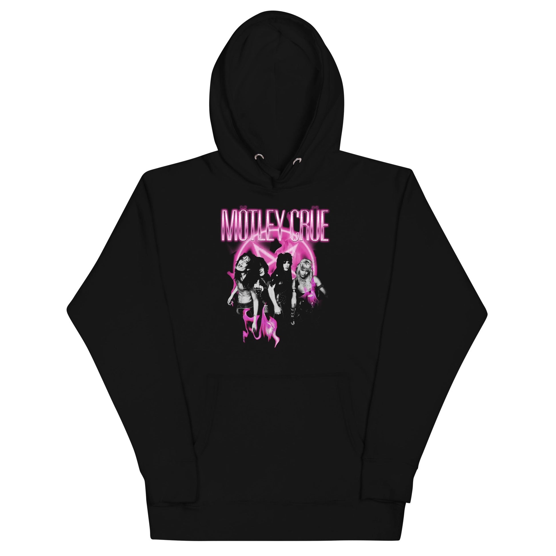 Motley Crue - Neon Pink Hoodie Black