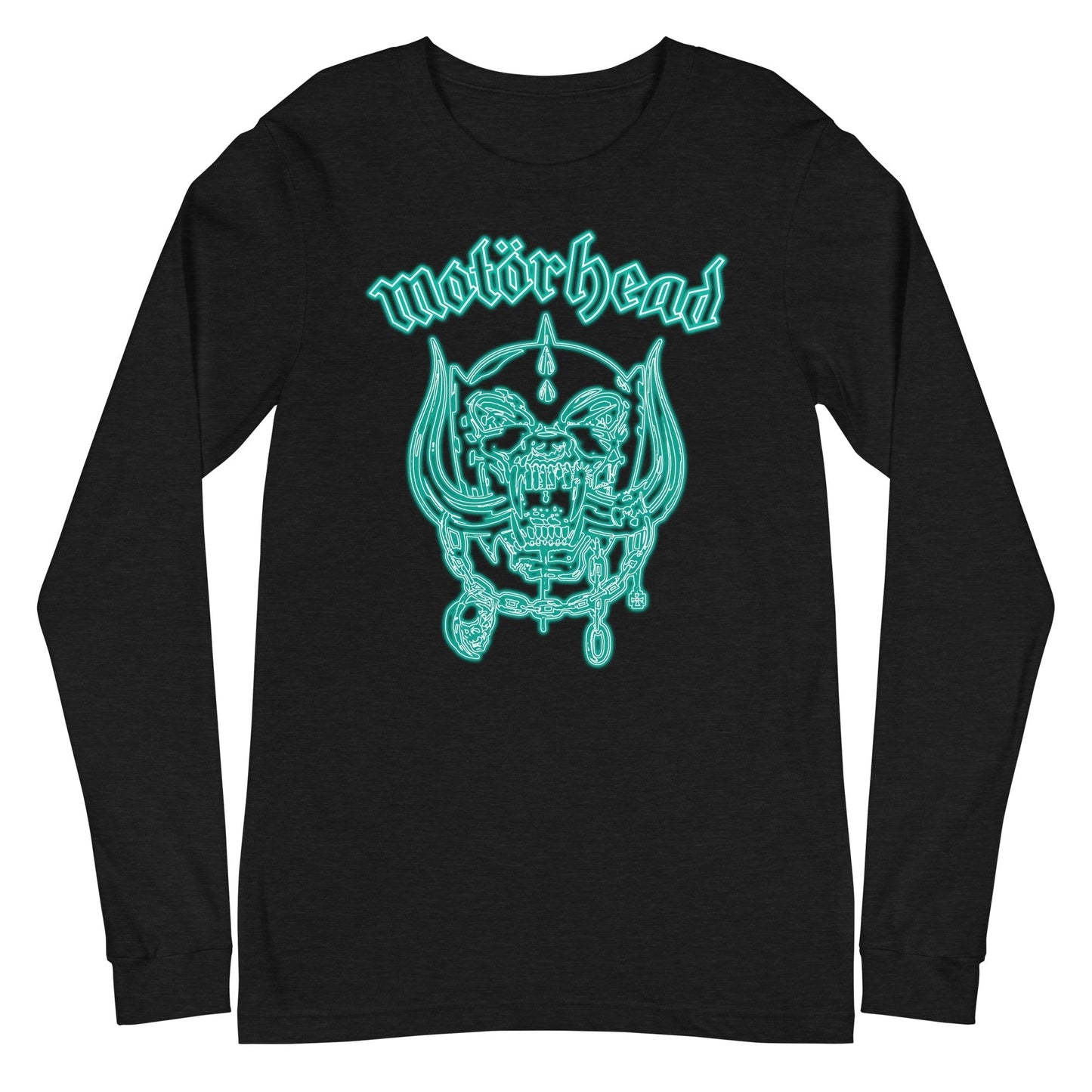 Motorhead - Neon Teal Warpig Long Sleeve T-Shirt Black