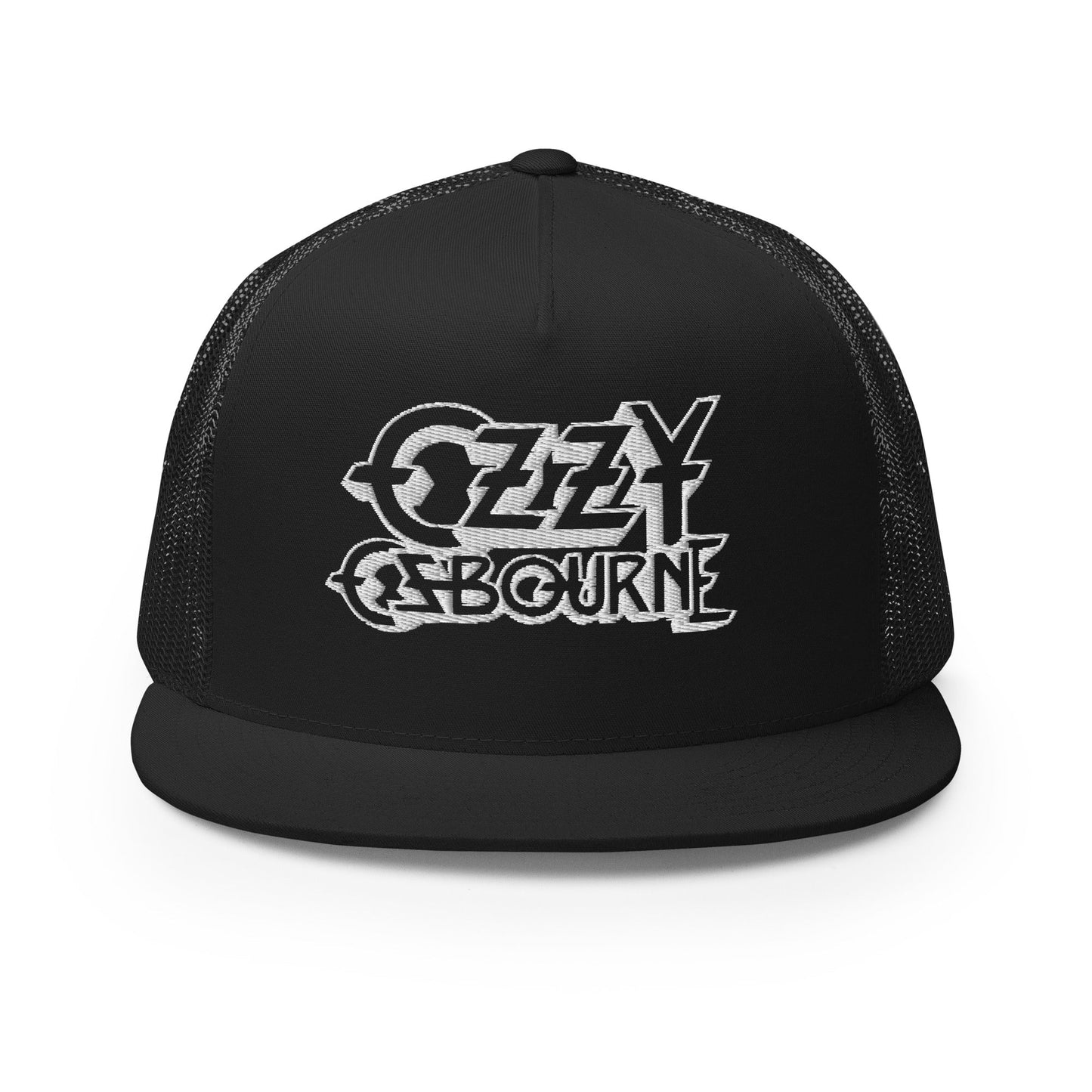 Ozzy Osborne White Logo Embroidered Trucker Hat