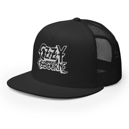 Ozzy Osborne White Logo Embroidered Trucker Hat