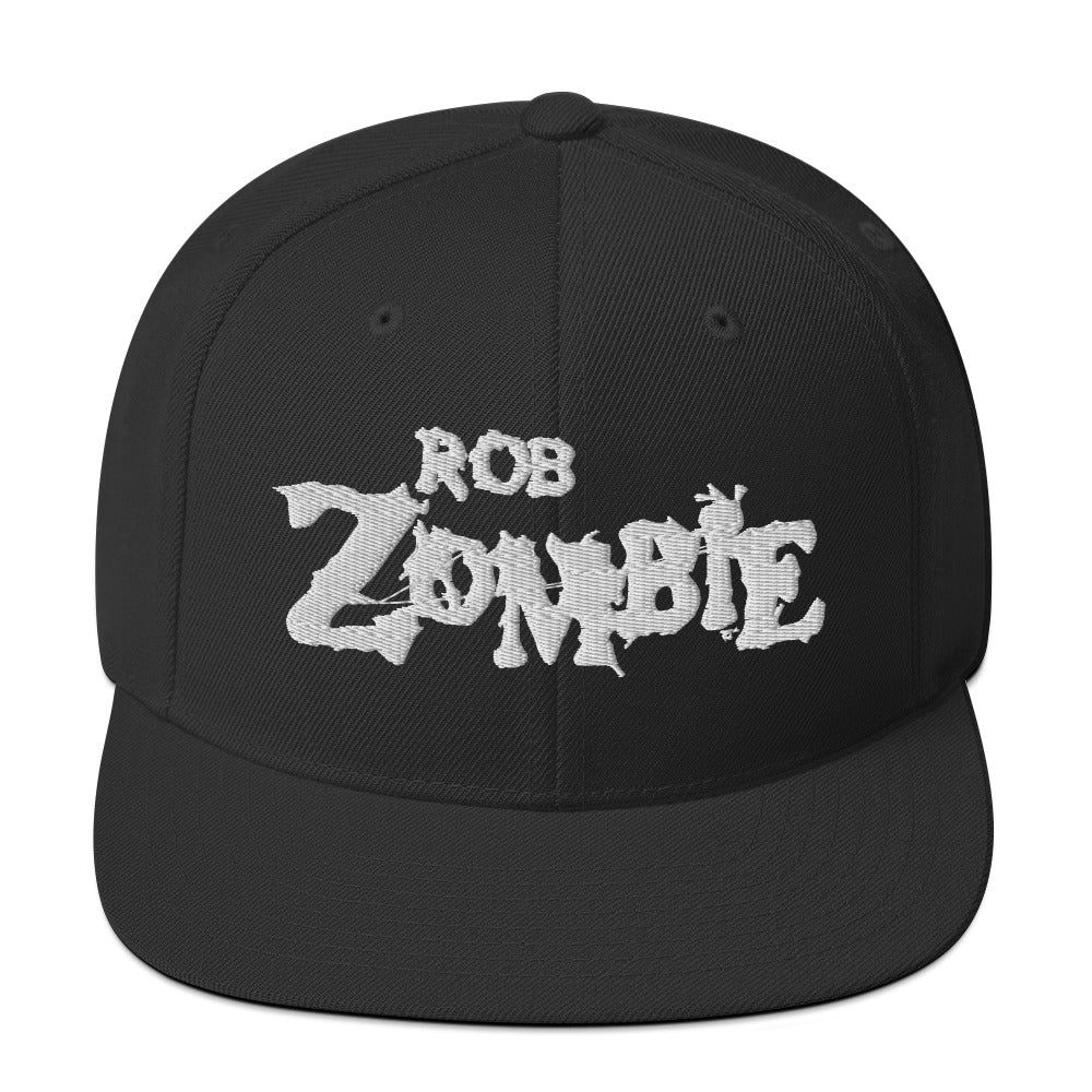 Rob Zombie Classic Logo Black Embroidered Snap Back Hat