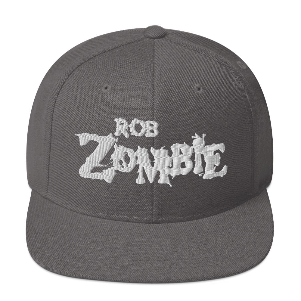 Rob Zombie Classic Logo Grey Embroidered Snap Back Hat