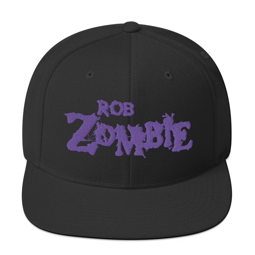 Rob Zombie Purple Logo Embroidered Snapback Hat