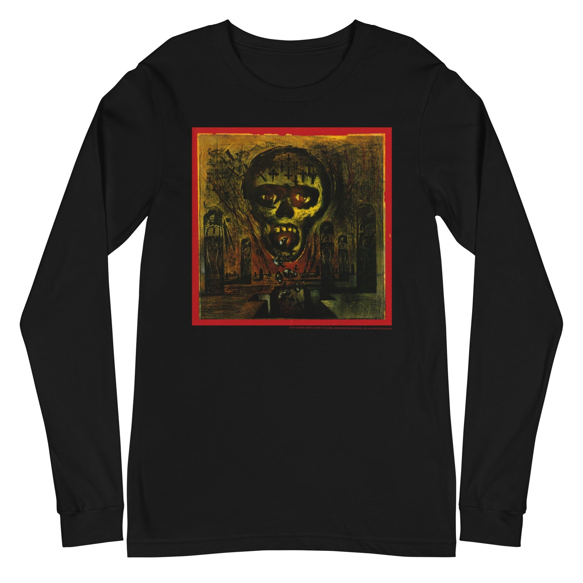 Slayer - Painted Skull Long Sleeve T-Shirt Black