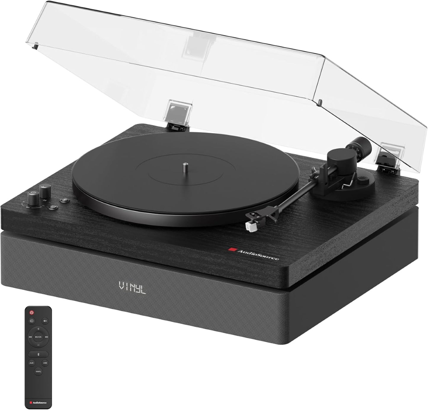AudioSource Record Player, All-in-one Turntable with 2.1 Channel Built-in Speaker