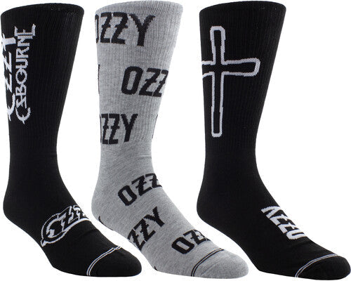Perri's - Ozzy Osbourne - Crew Socks (3 Pack Collector Guitar Shape Tin) (Large Item, Socks, 3 Pack)