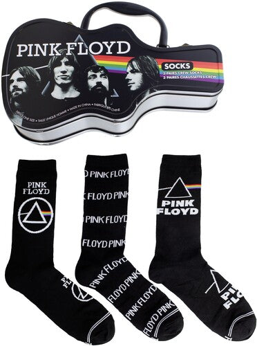 Perri's - Pink Floyd - Crew Socks (3 Pack Collector Guitar Shape Tin) (Large Item, Socks, 3 Pack)