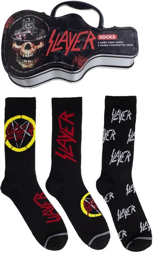 Perri's - Slayer - Crew Socks (3 Pack Collector Guitar Shape Tin) (Large Item, Socks, 3 Pack)