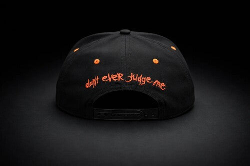 Slipknot - Embroidered Logo with Don't Judge Underbill - 6 Panel Flatbill Snapback Cap - Black/Red