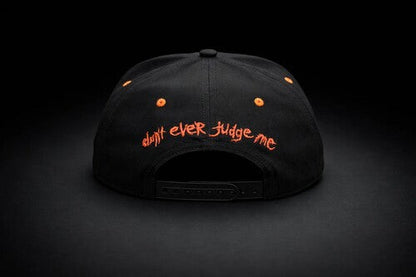 Slipknot - Embroidered Logo with Don't Judge Underbill - 6 Panel Flatbill Snapback Cap - Black/Red