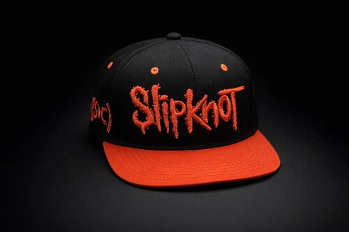 Slipknot - Embroidered Logo with Don't Judge Underbill - 6 Panel Flatbill Snapback Cap - Black/Red