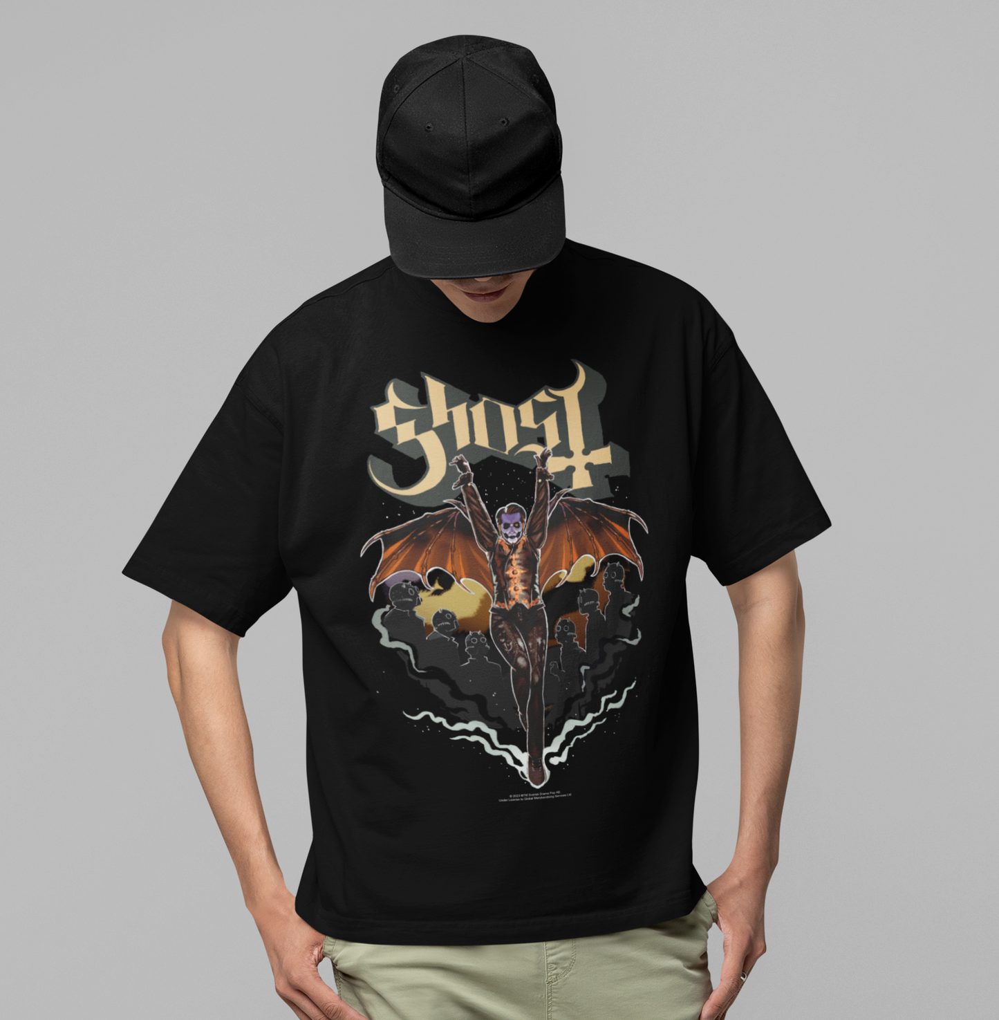 Ghost - Fly Over Jumbo Print T-Shirt Black