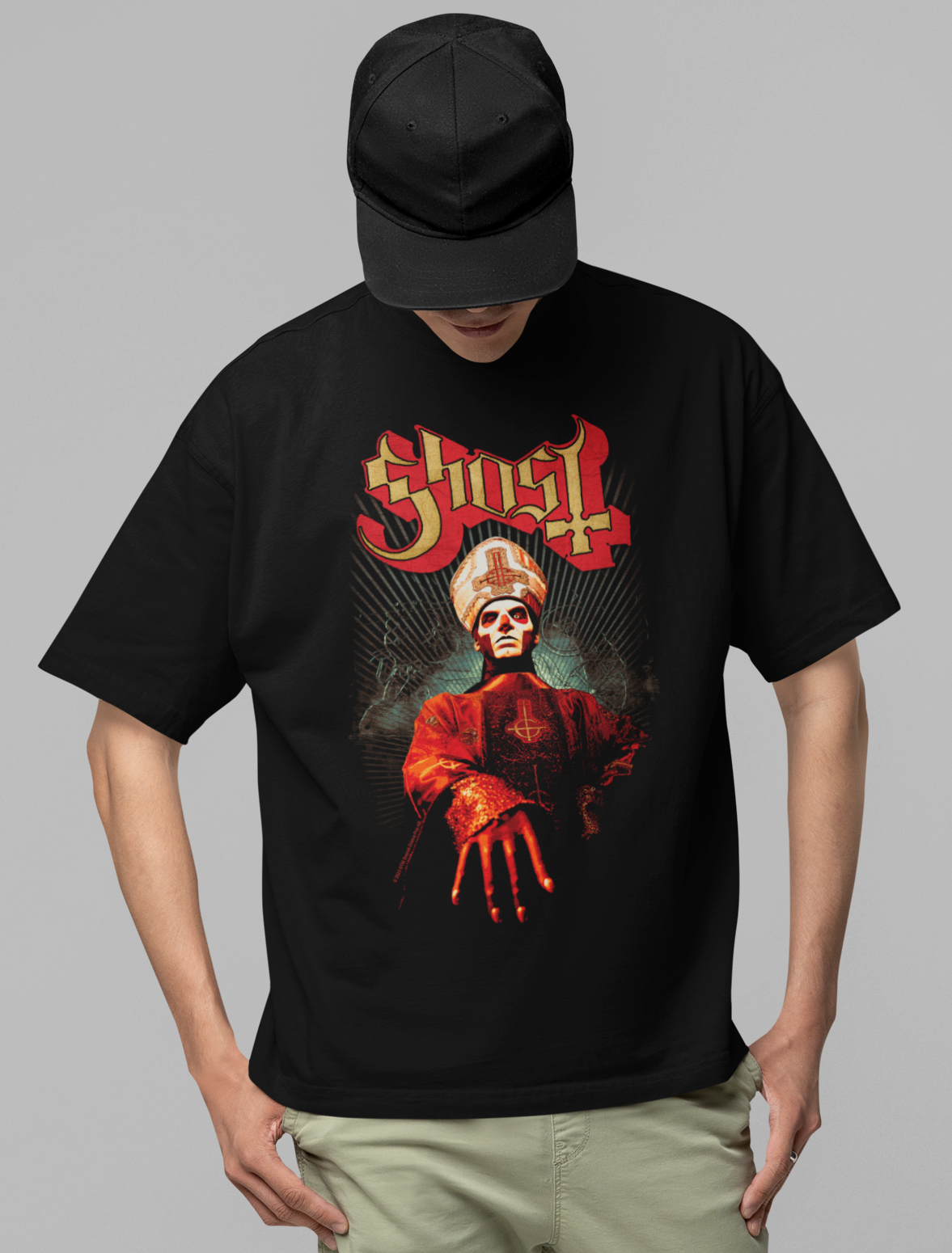 Ghost - Kiss the Ring Jumbo Print T-Shirt Black