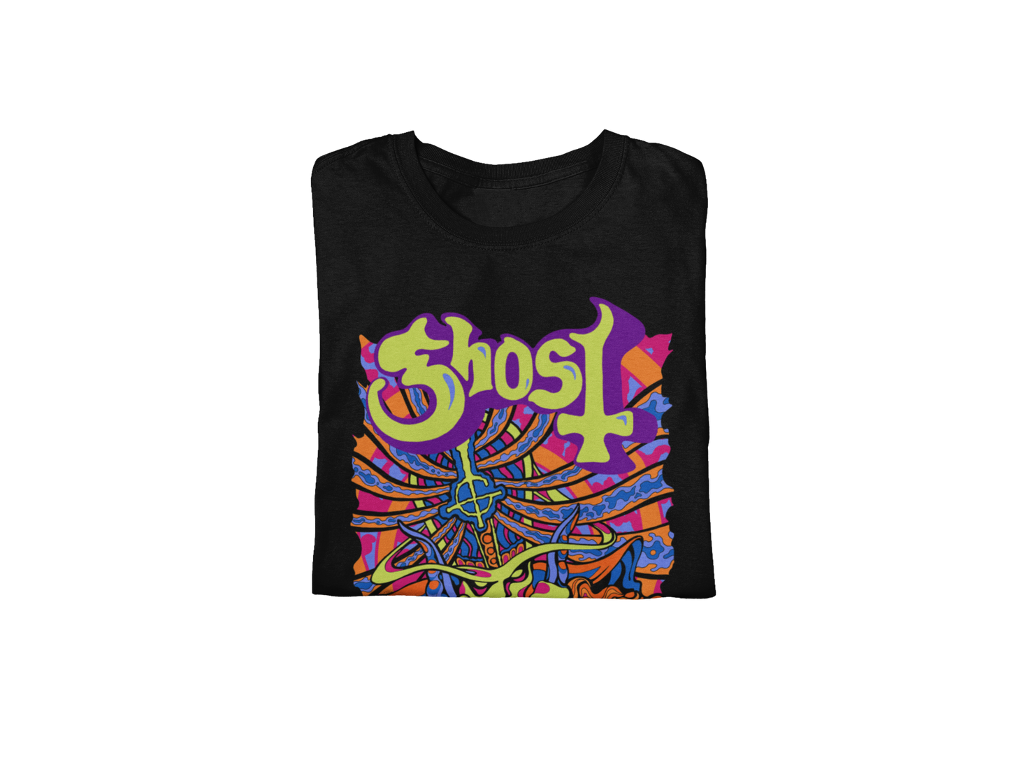 Ghost - Stained Glass Jumbo Print T-Shirt Black