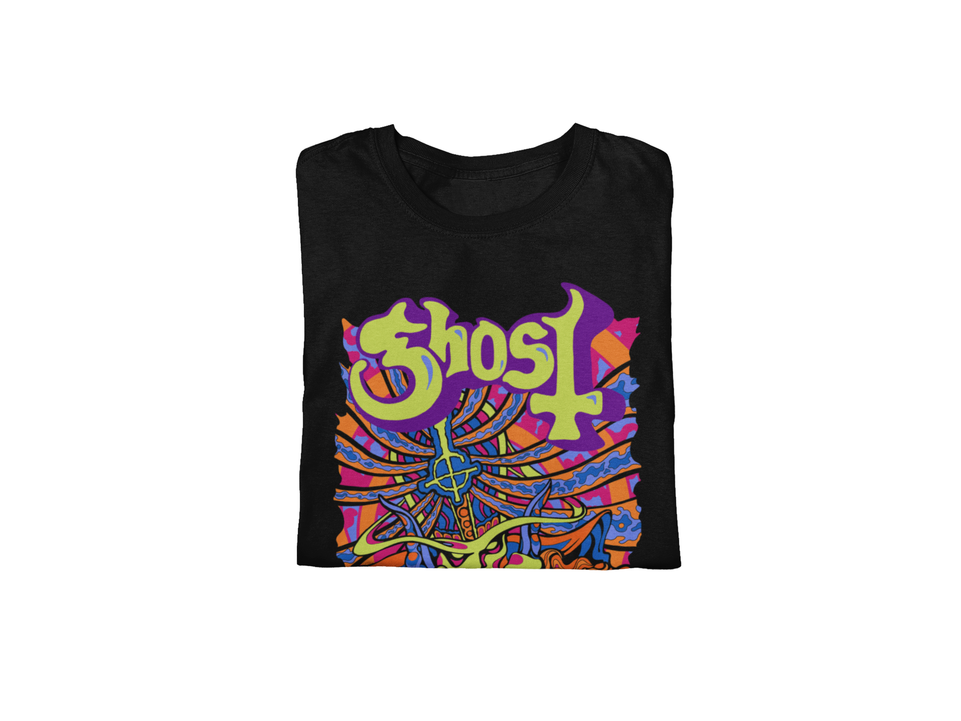 Ghost - Stained Glass Jumbo Print T-Shirt Black