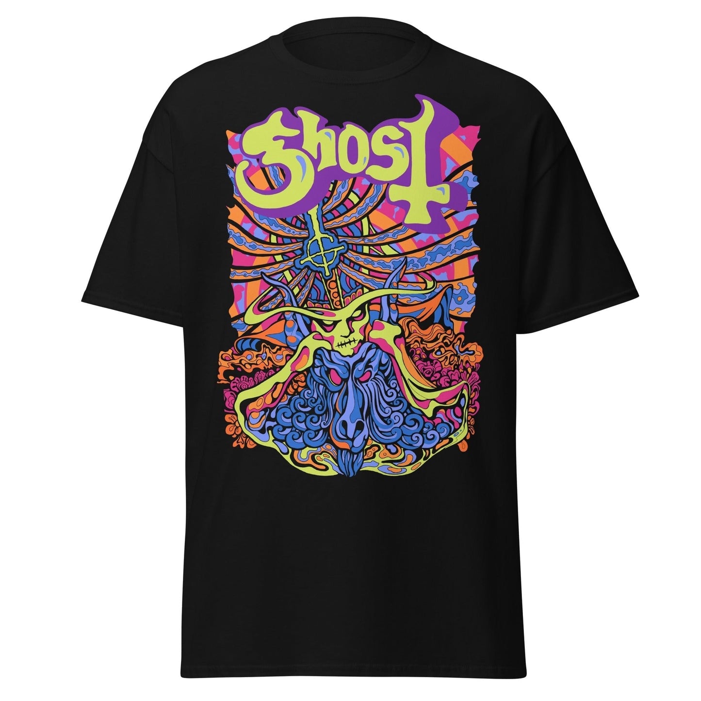 Ghost - Stained Glass Jumbo Print T-Shirt Black