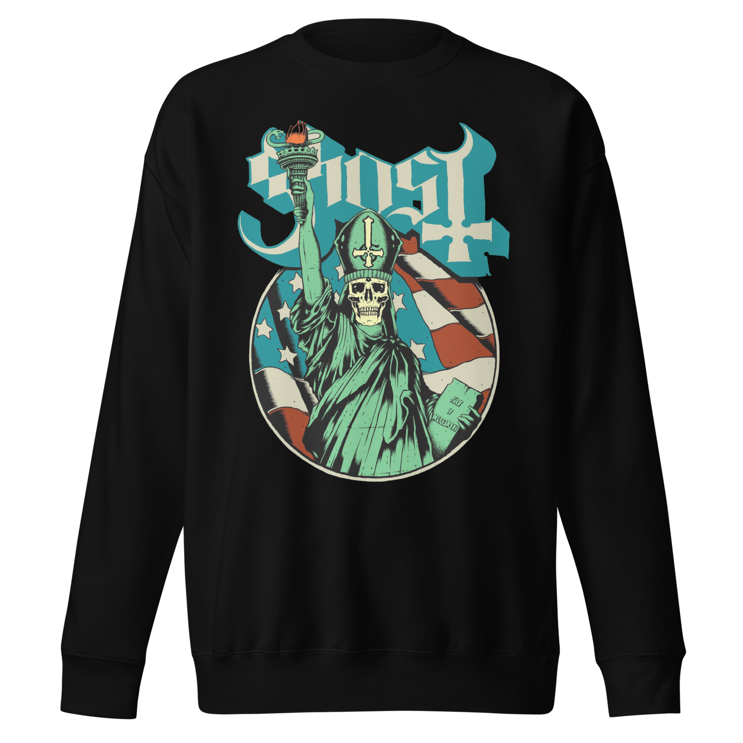 Ghost - Statue of Liberty Jumbo Print Sweatshirt Black